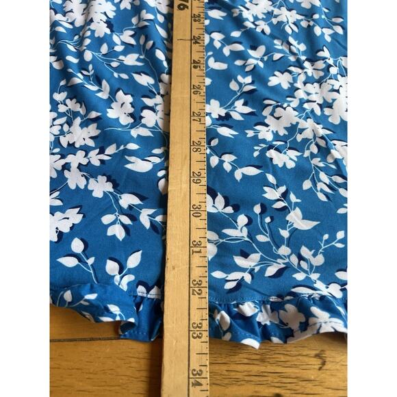 Draper James Floral Bohemian Blue Slip Wide Strap Scoop Neck Mini Dress L/XL NWT - Picture 5 of 11